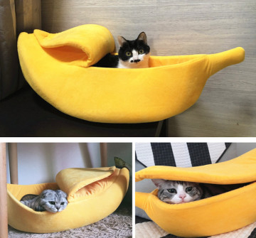 Warm Soft Punny Lovely Pet Supplies For Banana  Indestructible Pet Bed