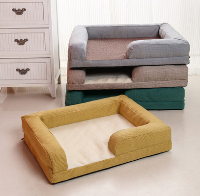 Handmade Braided Cattail Leaf Kitten Bed Rattan Dog Basketwith Soft Cushion