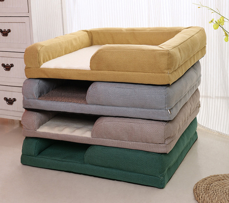 Handmade Braided Cattail Leaf Kitten Bed Rattan Dog Basketwith Soft Cushion
