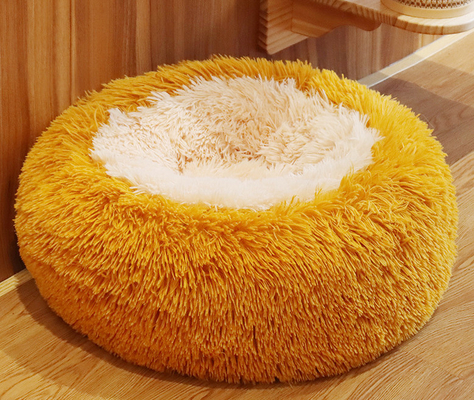Donut Anti Anxiety Round Fluffy Dog Bed With Anti Slip Waterproof Bottom