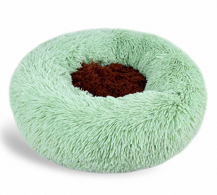 Donut Anti Anxiety Round Fluffy Dog Bed With Anti Slip Waterproof Bottom