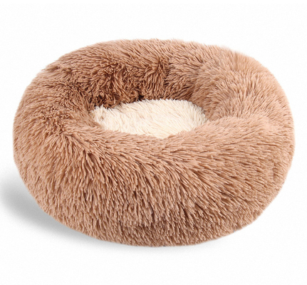Donut Anti Anxiety Round Fluffy Dog Bed With Anti Slip Waterproof Bottom