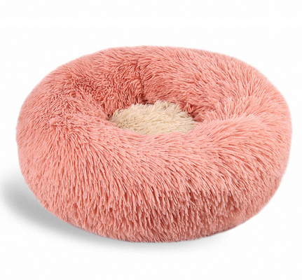 Donut Anti Anxiety Round Fluffy Dog Bed With Anti Slip Waterproof Bottom