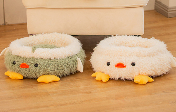 Washable-Round Cat Sleeping Bed For Puppy And Kitten With Slip-Resistant Bottom