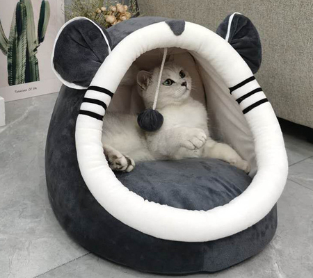 Small Dog Bed With Anti-Slip Bottom Cotton Cat Bed  For Indoor Cats