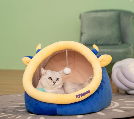 2-In-1 Round Cat House For Indoor Cats Clearance  Cushioned Pillow