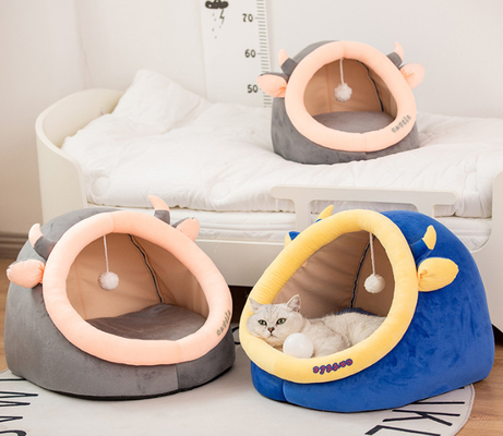 2-In-1 Round Cat House For Indoor Cats Clearance  Cushioned Pillow