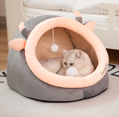 2-In-1 Round Cat House For Indoor Cats Clearance  Cushioned Pillow