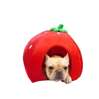 Cross Border Strawberry Dog Bed Pet House Cat House Small Dog House Wholesale Removable And Washable Mat Dog House