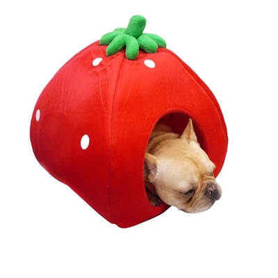 Cross Border Strawberry Dog Bed Pet House Cat House Small Dog House Wholesale Removable And Washable Mat Dog House