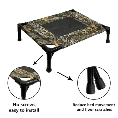 Camouflage Flower Oxford Cloth Outdoor Military Bed High Rise Dog Bed Cat Summer Elevated Rail Dog Kennel