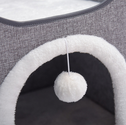 Warming 2 In 1 Cat Bed Foldable Cave Shape High Elastic Foam Pet Cat Bed