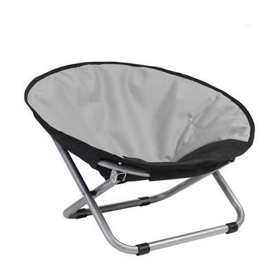 Folding Black Elevated Dog Bed Chair Portable Round Elevated Cat Bed Waterproof Puppy Papasan Chair Pet