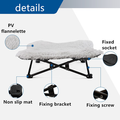 Autumn And  Winter Plush Elevated Dog Bed Foldable Patterned Raised Dog Cot Dog March Bed Patterned Bed