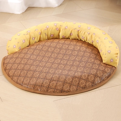 Dog Kennel Cool Kennel In Summer Dog Bed With Bolster Sides All Season All-Purpose Cat Teddy Dog Mat Pet Supplies