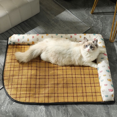 Dog Kennel Cool Kennel In Summer Dog Bed With Bolster Sides All Season All-Purpose Cat Teddy Dog Mat Pet Supplies