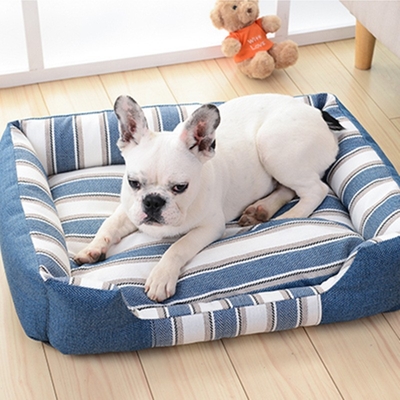 Striped Dog Bed Square Large Dog Kennel, Winter Pet Kennel, All-Purpose Dog Bed And Pet Supplies For All Seasons
