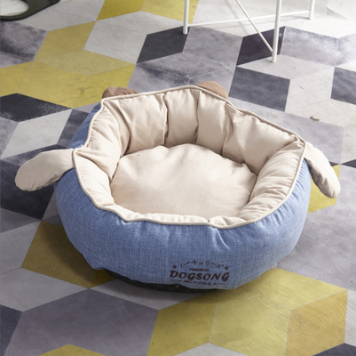 Round Pet Cat Den Bed For Puppy And Kitten With Slip-Resistant Bottom