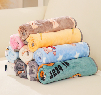 Cat Sleeping Blanket With Paw Print Dog Cat Soft Fleece Blankets Sleep Mat