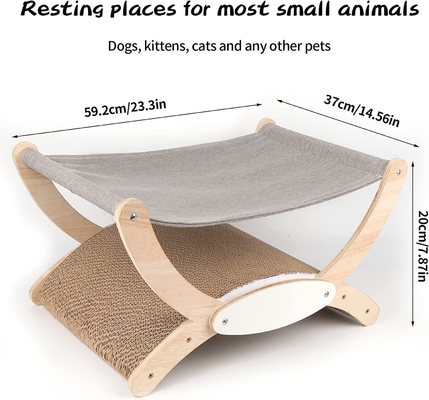 Cat'S Nest Wooden Cat Bed Swing Cat Rocker Chair All Seasons Removable And Washable Cat'S Bed Cat'S Scratch Board