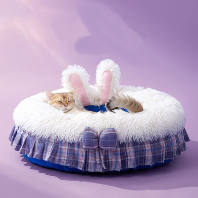 Plush Warm Cat Nest Purple Mattress For Dogs Checkered Cat Bed Dog House Cat Bed Cushion Dog Bed Pet Supplies