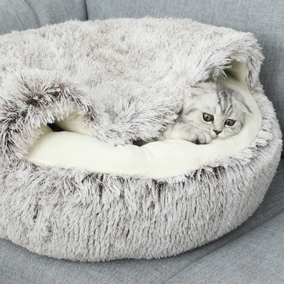 PP Cotton Plush Covered Cat Beds For Kittens Small / Medium / Large Pet