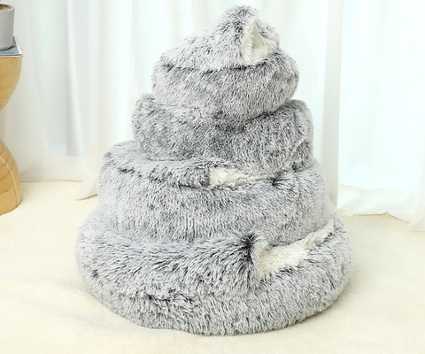PP Cotton Plush Covered Cat Beds For Kittens Small / Medium / Large Pet