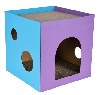Wooden Cat House Rabbit Hideout With Hammock Stackable Cat Beds