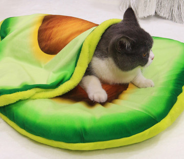 Pizza Cat Bed Set Warm Dog Pad Winter Cat Blanket