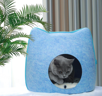 Natural Wool Cat Cave Bed Eco-Friendly 40 Cm Cat Cave For Cats & Kittens