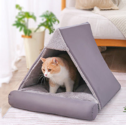 Washable Cushion Cat Tube Bed With Central Mat