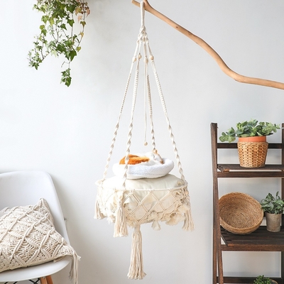 Amazon Cross-Border Hot Selling Hand Woven Cotton Cord Cat Swing Hammock Hanging Chair Pet Cat Nest Net Red Cat Basket