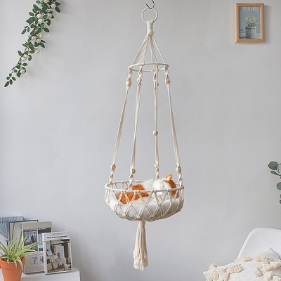 Amazon Cross-Border Hot Selling Hand Woven Cotton Cord Cat Swing Hammock Hanging Chair Pet Cat Nest Net Red Cat Basket