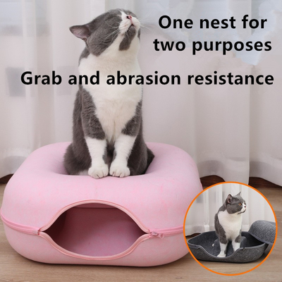 Felt Cat Nest Square Tunnel Cat Nest Cat Pet Toy Furniture Cat Bed Warmers Outdoor Cat Cage Cabin