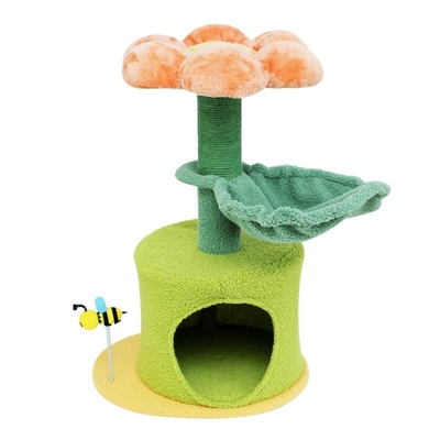 Cat Climbing Frame Large Frame Cat Post With Bed Tree Integrated Cat Scratch Column Cat Scratch Board Flower Cat Toy