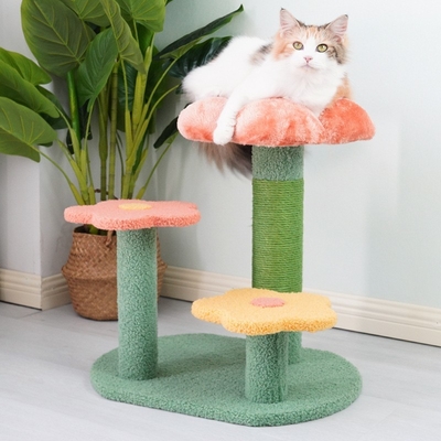 Cat Climbing Frame Large Frame Cat Post With Bed Tree Integrated Cat Scratch Column Cat Scratch Board Flower Cat Toy