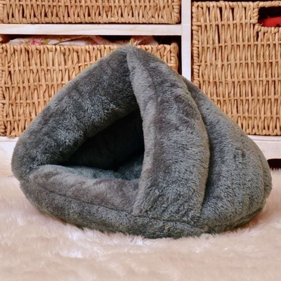 Triangle Cat Bed Dog House Pet House Winter Warm Semi Closed Slippers Pet Supplies
