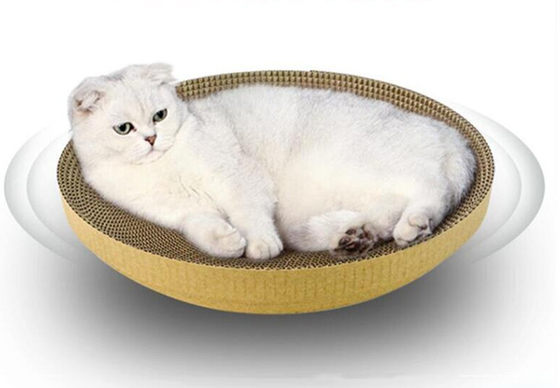 Scratcher Round Cardboard Cat Bed For Indoor Cats
