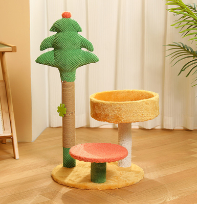 Cat Bed Christmas Tree With Hammock And Hang Ball For Cats And Kittens