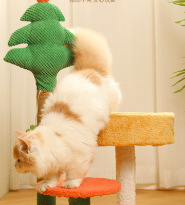 Cat Bed Christmas Tree With Hammock And Hang Ball For Cats And Kittens