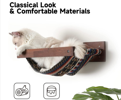 Wooden Hammock Cat Bridge Wall Shelves