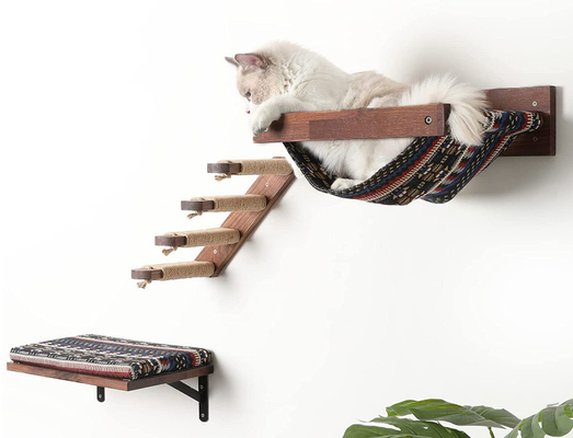 Wooden Hammock Cat Bridge Wall Shelves
