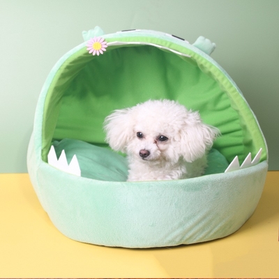Amazon New Dog House Crocodile Winter Warm Small Dog Teddy Croc Cat Bed Dog House Pet Supplies Cat House