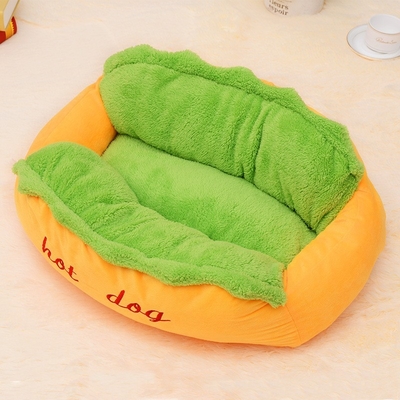 Pet Lovely Dog Burger Cat Bed House Large Hamburger Hot Dog Intestine House Pet Pad Removable And Washable