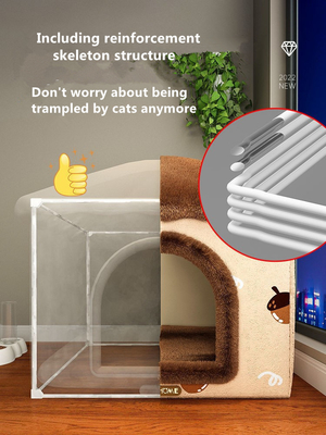 Heated Cat House Warm And Anti Collapse Indoor Heated Cat House Super Big Cat Bed Cat House Pet Enclosed, Winter