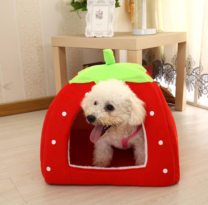 Hot Style  Cute Pet Strawberry Cat Bed Warm Dog