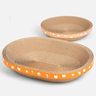Round Cat Scratch Board Bed Toy No Chip Tease Cat Scratch Basin Crawl Nest
