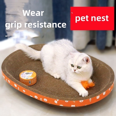 Round Cat Scratch Board Bed Toy No Chip Tease Cat Scratch Basin Crawl Nest
