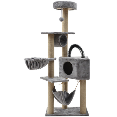 7cm / 8cm Wood Cat Tree Tower Fleece Cloth For Large Cats
