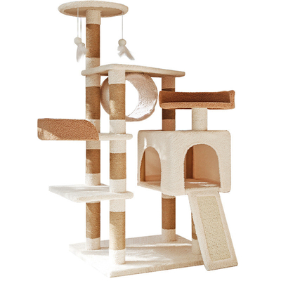 Teddy Fleece Tall Cat Climbing Tree ModernWood Large Cat Climbing Frame